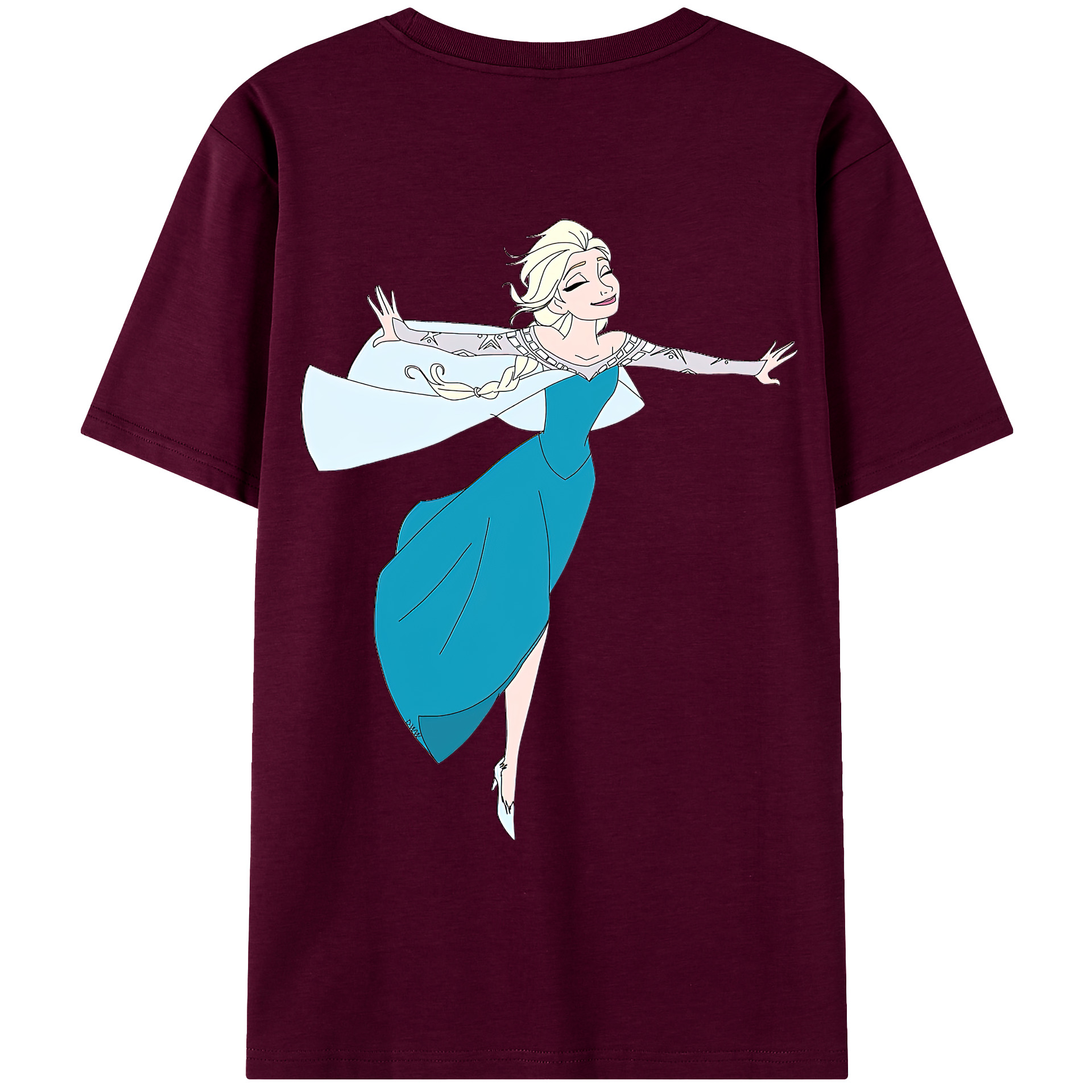 （画像用） アナと雪の女王 アンナ エルサ Frozen Anna Elsa レディース半袖Tシャツ(バックプリント)